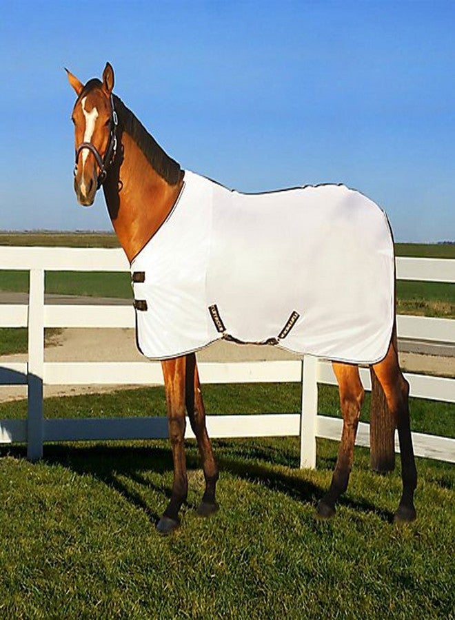 TuffRider Comfy Mesh Fly Sheet | UV Protection Horse Sheet, Standard Neck, 130 Grams Breathable Polyester Mesh - White - 57 - Image 1